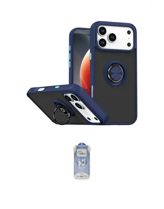 ieg™ iPhone 17 Pro Kılıf Yörünge Çizgi - Siyah Joko Magic 5D Cam