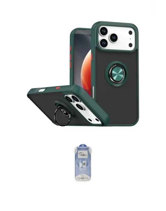 ieg™ iPhone 17 Pro Kılıf Yörünge Çizgi - Siyah Joko Magic 5D Cam