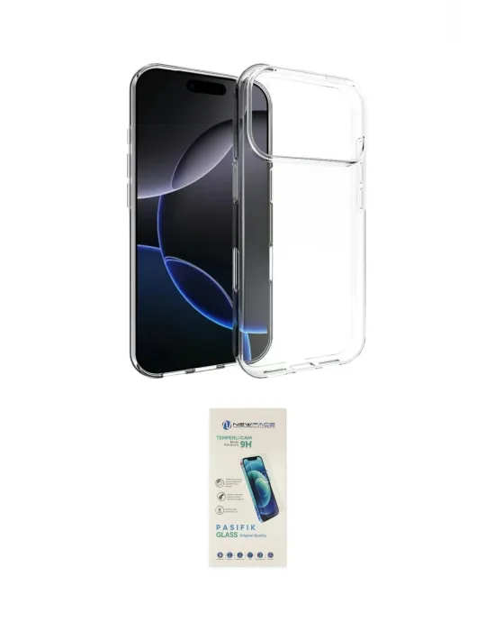 ieg™ iPhone 17 Pro Kılıf Zirve Doku - Şeffaf Pasifik Cam Ekran Koruyucu