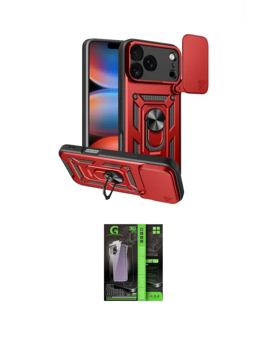 ieg™ iPhone 17 Pro Max Kılıf Ahenk Klasik - Şeffaf 360 Full Body Arka Koruyucu
