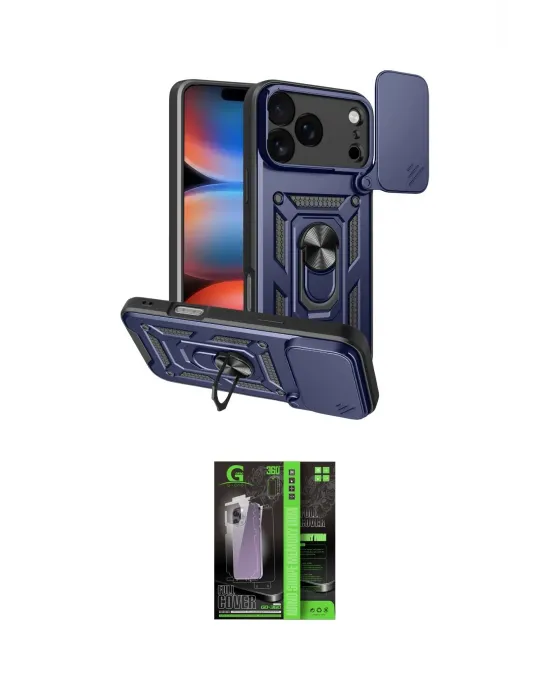 ieg™ iPhone 17 Pro Max Kılıf Ahenk Klasik - Şeffaf 360 Full Body Arka Koruyucu