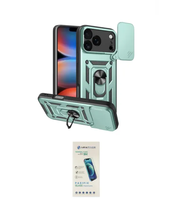 ieg™ iPhone 17 Pro Max Kılıf Ahenk Klasik - Şeffaf Pasifik Cam Ekran Koruyucu