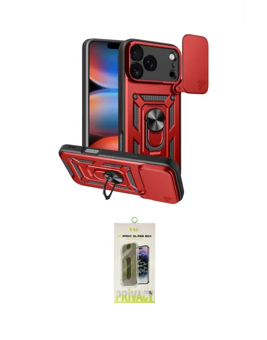 ieg™ iPhone 17 Pro Max Kılıf Ahenk Klasik - Siyah Joko Magic 5D Hayalet Cam