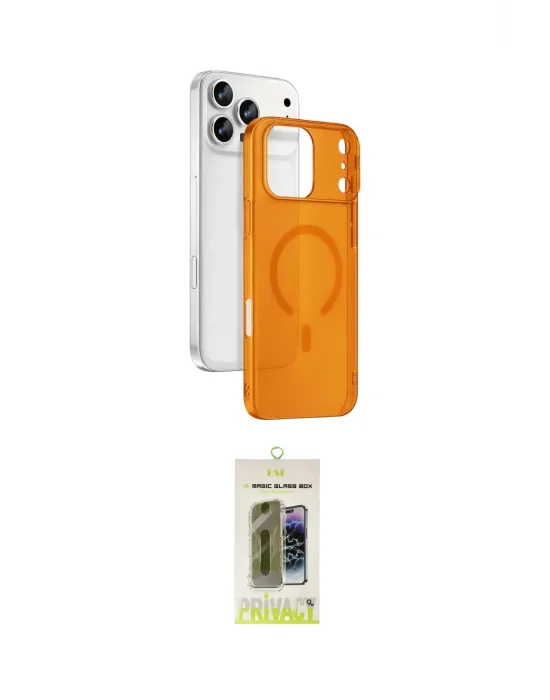 ieg™ iPhone 17 Pro Max Kılıf Ahenk Minimal Serisi - Siyah Joko Magic 5D Hayalet Cam