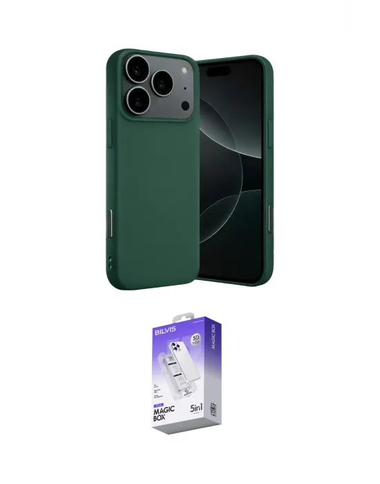 ieg™ iPhone 17 Pro Max Kılıf Ahenk Serisi - Siyah Bilvis 5in1 3D Magic Cam Ekran Koruyucu