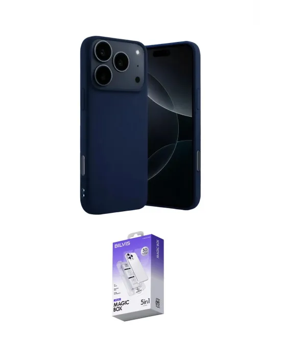 ieg™ iPhone 17 Pro Max Kılıf Ahenk Serisi - Siyah Bilvis 5in1 3D Magic Cam Ekran Koruyucu