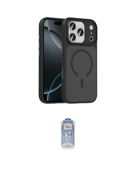 ieg™ iPhone 17 Pro Max Kılıf Doruk Form Serisi - Siyah Joko Magic 5D Cam