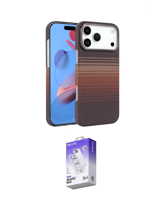 ieg™ iPhone 17 Pro Max Kılıf Doruk Serisi - Siyah Bilvis 5in1 3D Magic Cam Ekran Koruyucu