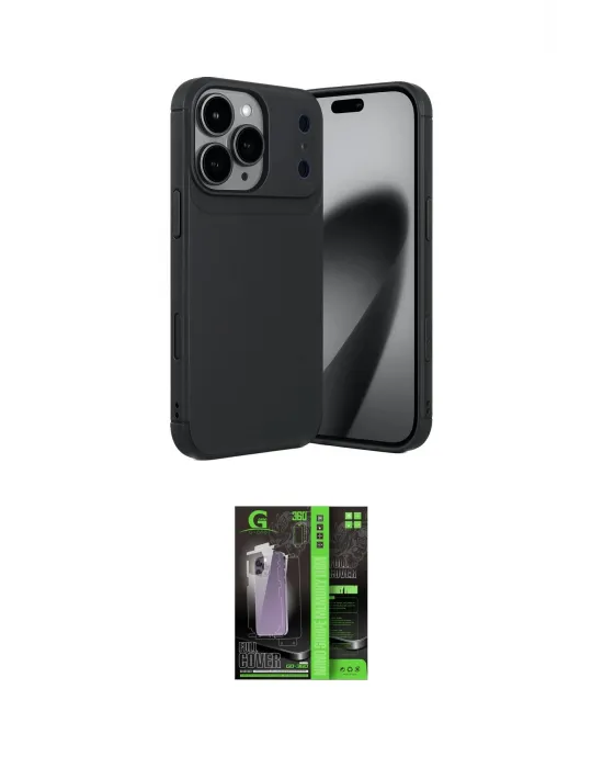 ieg™ iPhone 17 Pro Max Kılıf Eksen Form Prime - Şeffaf 360 Full Body Arka Koruyucu