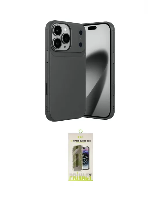 ieg™ iPhone 17 Pro Max Kılıf Eksen Form Prime - Siyah Joko Magic 5D Hayalet Cam