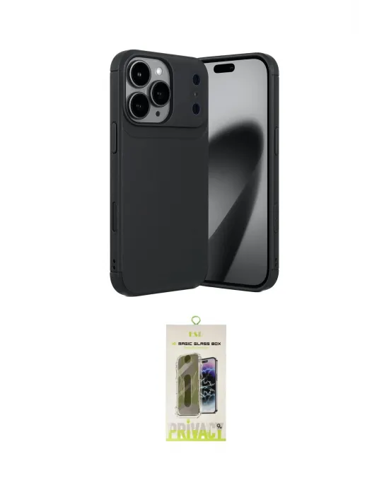 ieg™ iPhone 17 Pro Max Kılıf Eksen Form Prime - Siyah Joko Magic 5D Hayalet Cam