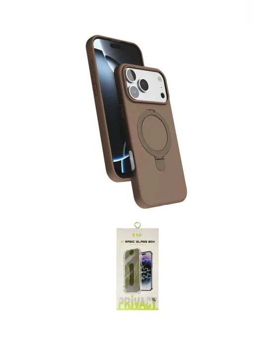 ieg™ iPhone 17 Pro Max Kılıf İz Işık Koleksiyonu - Siyah Joko Magic 5D Hayalet Cam