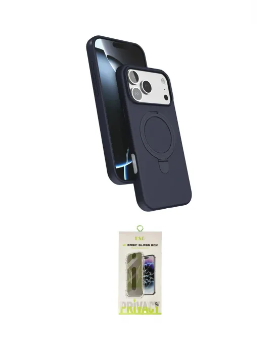 ieg™ iPhone 17 Pro Max Kılıf İz Işık Koleksiyonu - Siyah Joko Magic 5D Hayalet Cam