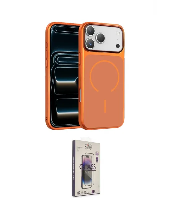 ieg™ iPhone 17 Pro Max Kılıf Kıvılcım Klasik - Siyah Bilvis 3D Cam Ekran Koruyucu