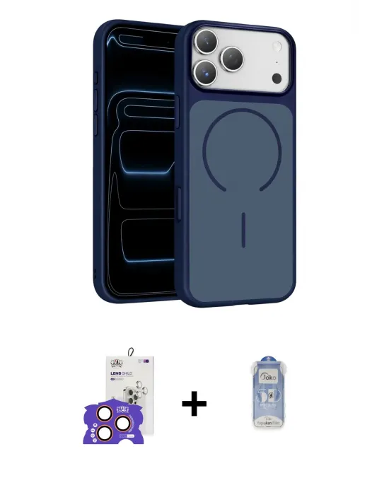 ieg™ iPhone 17 Pro Max Kılıf Kıvılcım Klasik - Siyah Joko Magic 5D Cam + Bilvis Titan Kamera Lens - TU