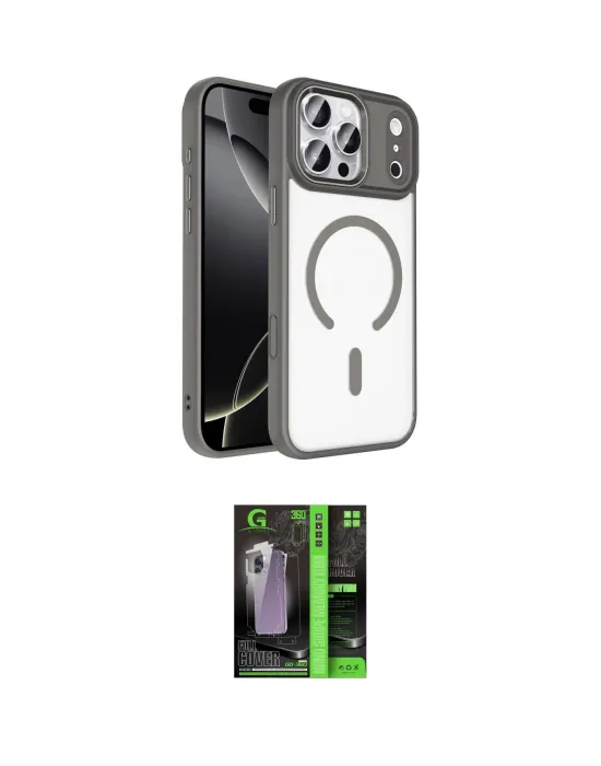 ieg™ iPhone 17 Pro Max Kılıf Kıvılcım Prime - Şeffaf 360 Full Body Arka Koruyucu