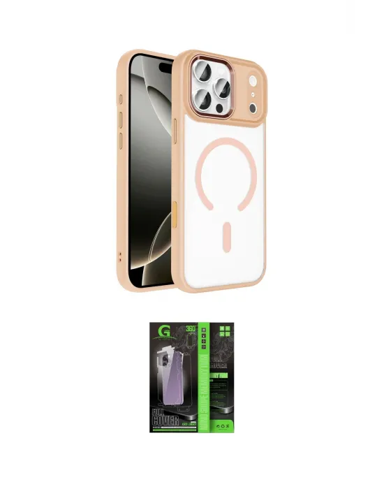 ieg™ iPhone 17 Pro Max Kılıf Kıvılcım Prime - Şeffaf 360 Full Body Arka Koruyucu