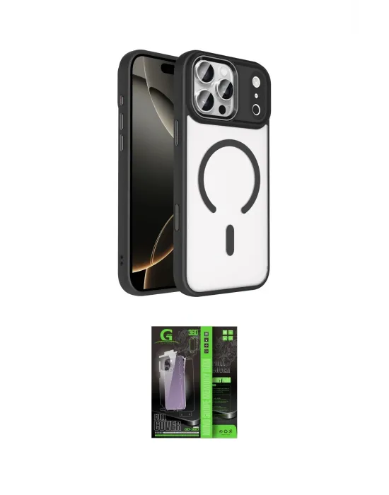 ieg™ iPhone 17 Pro Max Kılıf Kıvılcım Prime - Şeffaf 360 Full Body Arka Koruyucu