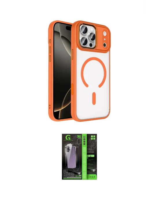 ieg™ iPhone 17 Pro Max Kılıf Kıvılcım Prime - Şeffaf 360 Full Body Arka Koruyucu