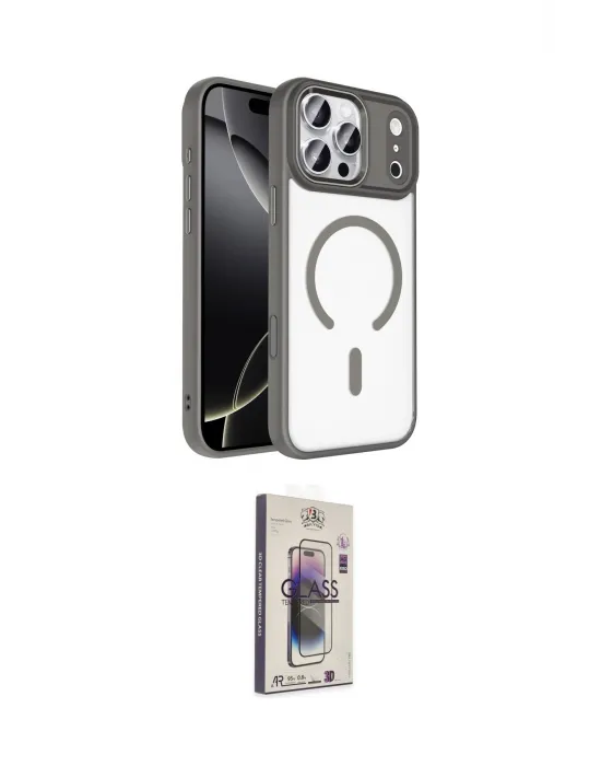 ieg™ iPhone 17 Pro Max Kılıf Kıvılcım Prime - Siyah Bilvis 3D Cam Ekran Koruyucu