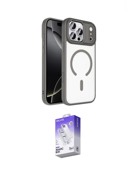 ieg™ iPhone 17 Pro Max Kılıf Kıvılcım Prime - Siyah Bilvis 5in1 3D Magic Cam Ekran Koruyucu