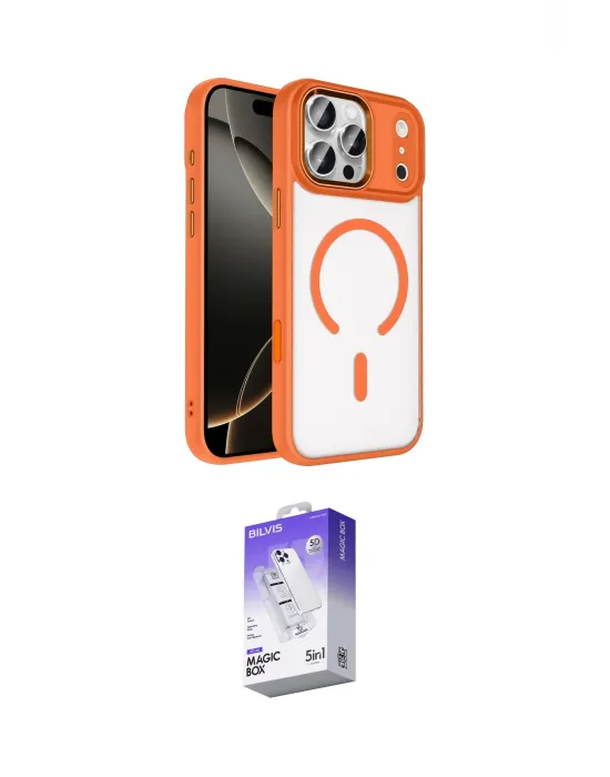 ieg™ iPhone 17 Pro Max Kılıf Kıvılcım Prime - Siyah Bilvis 5in1 3D Magic Cam Ekran Koruyucu