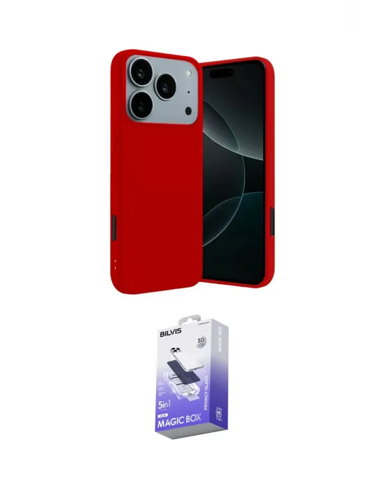 ieg™ iPhone 17 Pro Max Kılıf Kozmos Yansıma Özel Seri - Siyah Bilvis 5in1 5D Magic Hayalet Cam Ekran Koruyucu