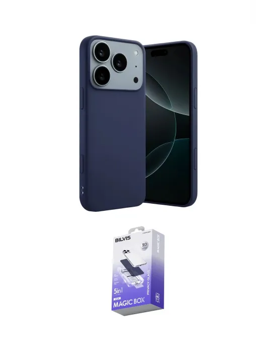 ieg™ iPhone 17 Pro Max Kılıf Kozmos Yansıma Özel Seri - Siyah Bilvis 5in1 5D Magic Hayalet Cam Ekran Koruyucu