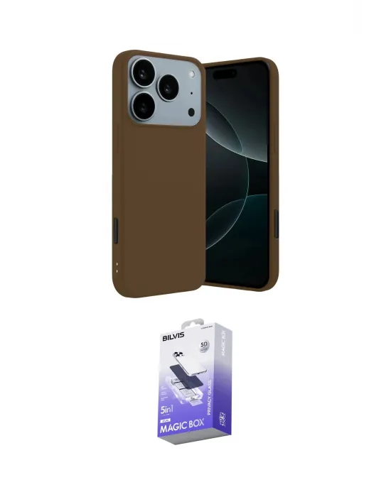 ieg™ iPhone 17 Pro Max Kılıf Kozmos Yansıma Özel Seri - Siyah Bilvis 5in1 5D Magic Hayalet Cam Ekran Koruyucu