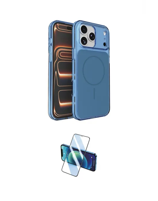 ieg™ iPhone 17 Pro Max Kılıf Kutup Doku Serisi - Siyah 3D Antistatik Cam Ekran Koruyucu