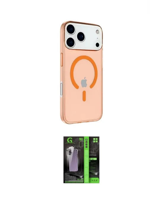 ieg™ iPhone 17 Pro Max Kılıf Kutup Klasik Serisi - Şeffaf 360 Full Body Arka Koruyucu