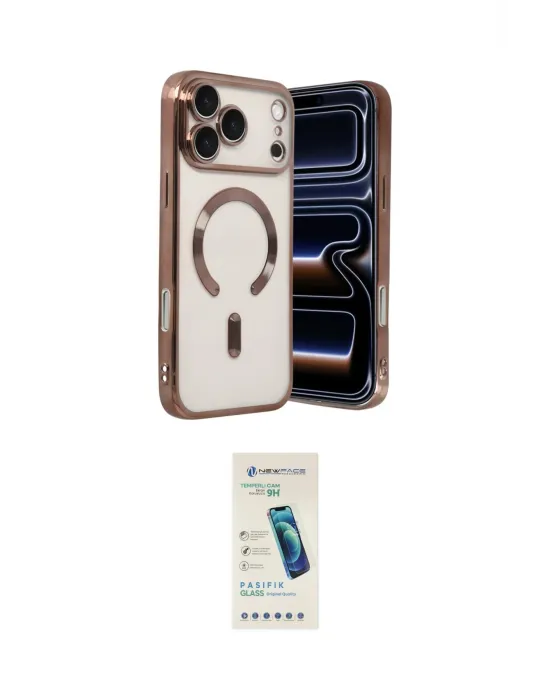 ieg™ iPhone 17 Pro Max Kılıf Nova Işık Özel Seri - Şeffaf Pasifik Cam Ekran Koruyucu