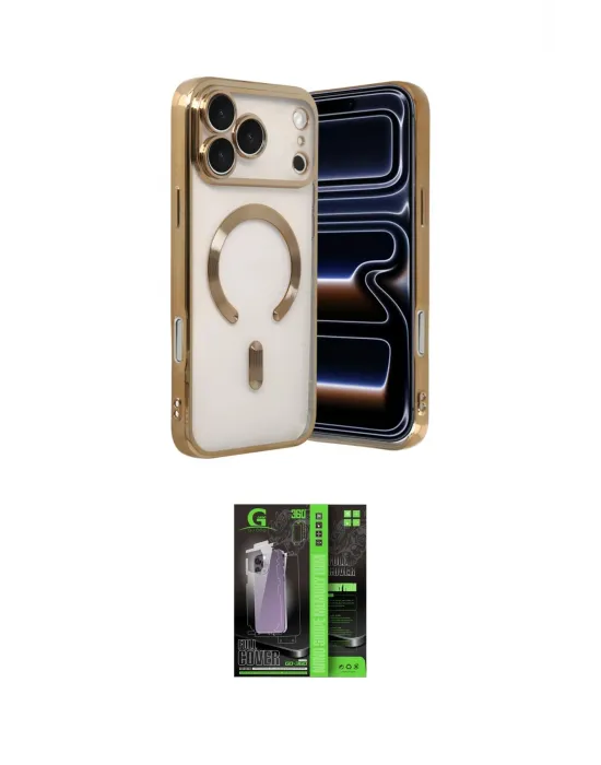 ieg™ iPhone 17 Pro Max Kılıf Nova Işık Özel Seri - Siyah 360 Mat Full Body Arka Koruyucu