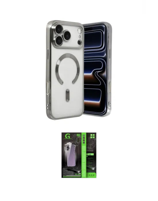 ieg™ iPhone 17 Pro Max Kılıf Nova Işık Özel Seri - Siyah 360 Mat Full Body Arka Koruyucu