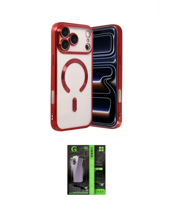 ieg™ iPhone 17 Pro Max Kılıf Nova Işık Özel Seri - Siyah 360 Mat Full Body Arka Koruyucu