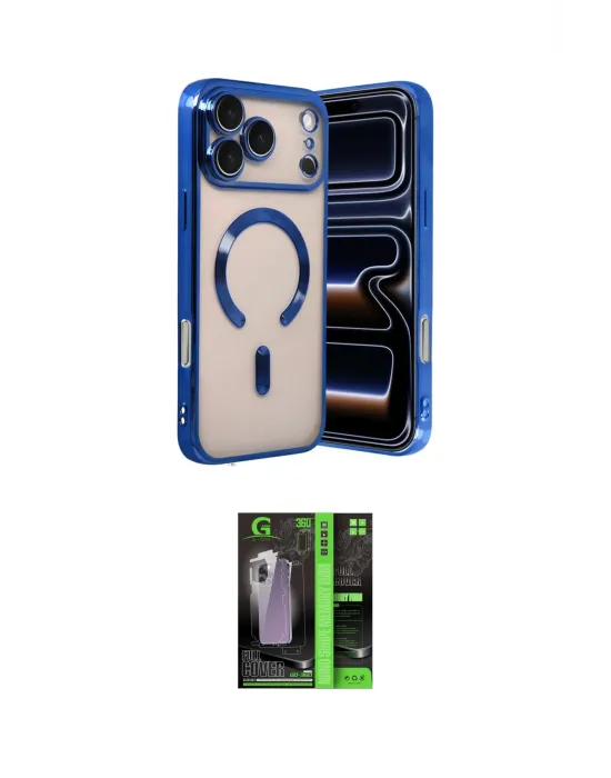 ieg™ iPhone 17 Pro Max Kılıf Nova Işık Özel Seri - Siyah 360 Mat Full Body Arka Koruyucu