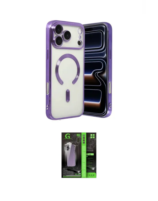 ieg™ iPhone 17 Pro Max Kılıf Nova Işık Özel Seri - Siyah 360 Mat Full Body Arka Koruyucu