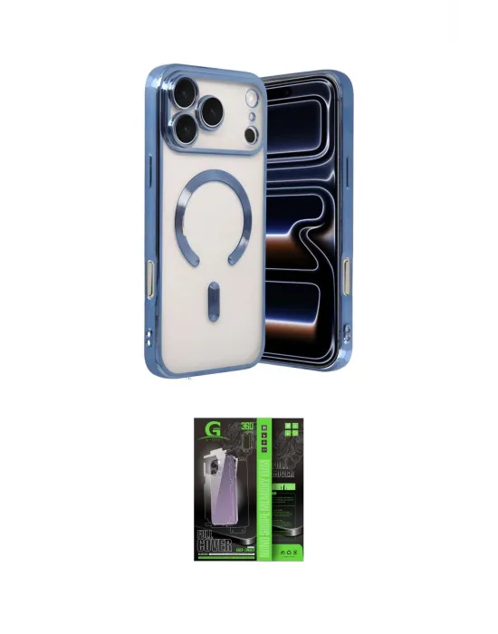 ieg™ iPhone 17 Pro Max Kılıf Nova Işık Özel Seri - Siyah 360 Mat Full Body Arka Koruyucu
