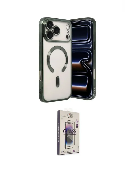 ieg™ iPhone 17 Pro Max Kılıf Nova Işık Özel Seri - Siyah Bilvis 3D Cam Ekran Koruyucu