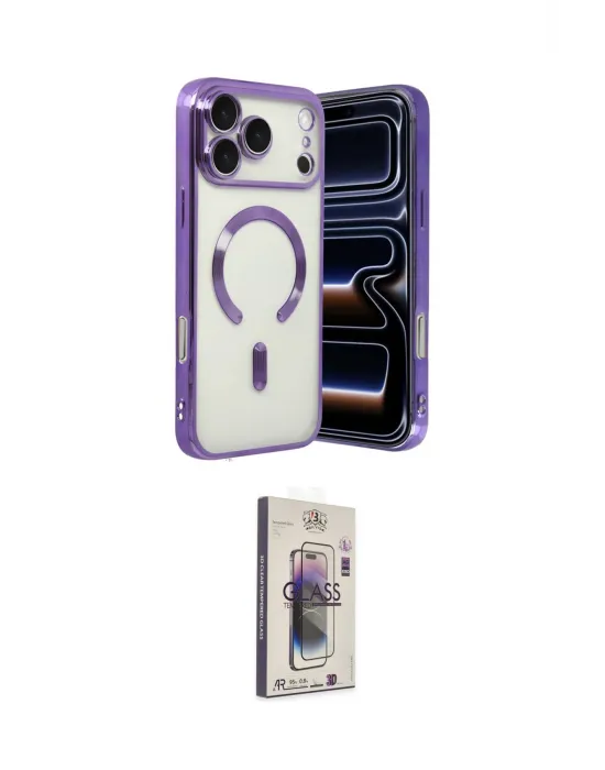 ieg™ iPhone 17 Pro Max Kılıf Nova Işık Özel Seri - Siyah Bilvis 3D Cam Ekran Koruyucu