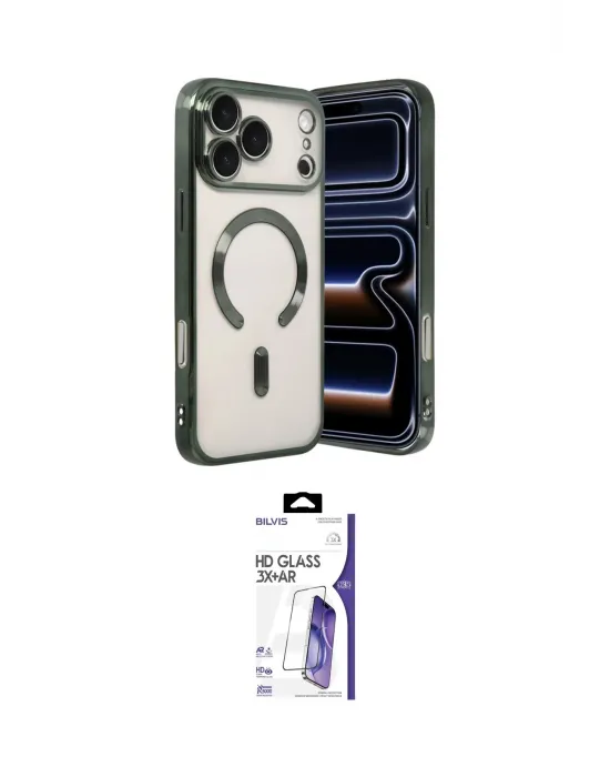 ieg™ iPhone 17 Pro Max Kılıf Nova Işık Özel Seri - Siyah Bilvis 3X AR HD Cam Ekran Koruyucu