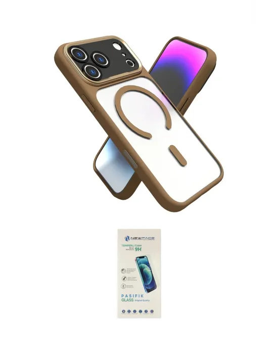 ieg™ iPhone 17 Pro Max Kılıf Nova Yansıma Serisi - Şeffaf Pasifik Cam Ekran Koruyucu