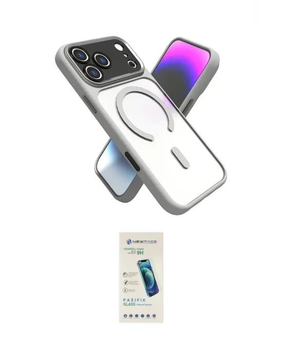ieg™ iPhone 17 Pro Max Kılıf Nova Yansıma Serisi - Şeffaf Pasifik Cam Ekran Koruyucu