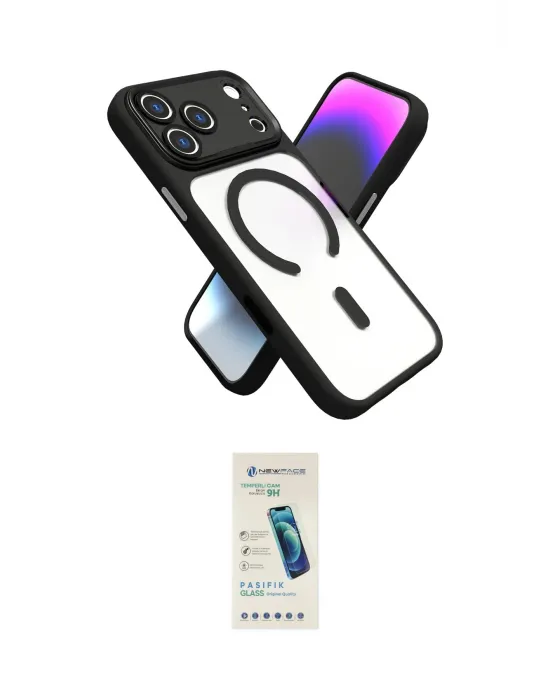 ieg™ iPhone 17 Pro Max Kılıf Nova Yansıma Serisi - Şeffaf Pasifik Cam Ekran Koruyucu