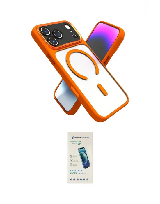 ieg™ iPhone 17 Pro Max Kılıf Nova Yansıma Serisi - Şeffaf Pasifik Cam Ekran Koruyucu
