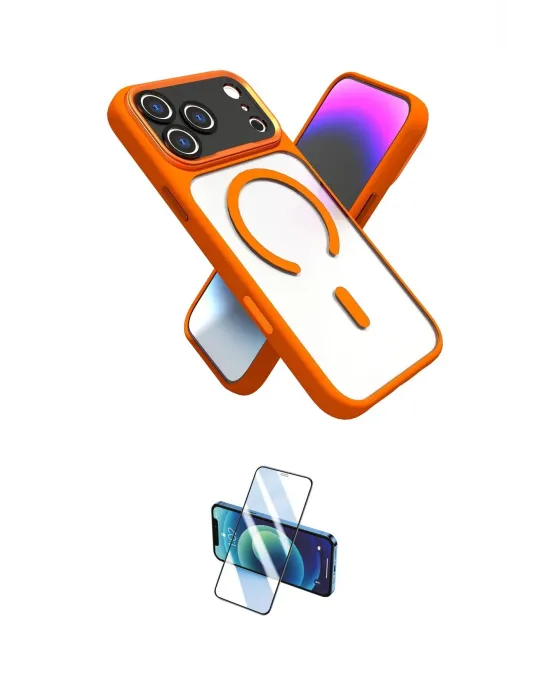 ieg™ iPhone 17 Pro Max Kılıf Nova Yansıma Serisi - Siyah 3D Antistatik Cam Ekran Koruyucu