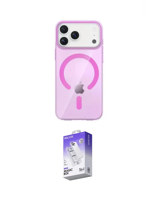 ieg™ iPhone 17 Pro Max Kılıf Pusula Form Özel Seri - Siyah Bilvis 5in1 3D Magic Cam Ekran Koruyucu