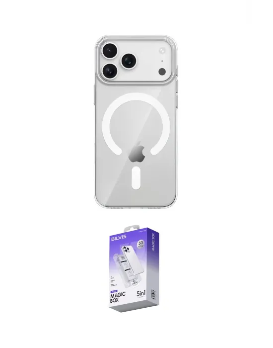 ieg™ iPhone 17 Pro Max Kılıf Pusula Form Özel Seri - Siyah Bilvis 5in1 3D Magic Cam Ekran Koruyucu