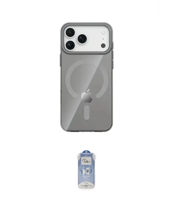 ieg™ iPhone 17 Pro Max Kılıf Pusula Form Özel Seri - Siyah Joko Magic 5D Cam