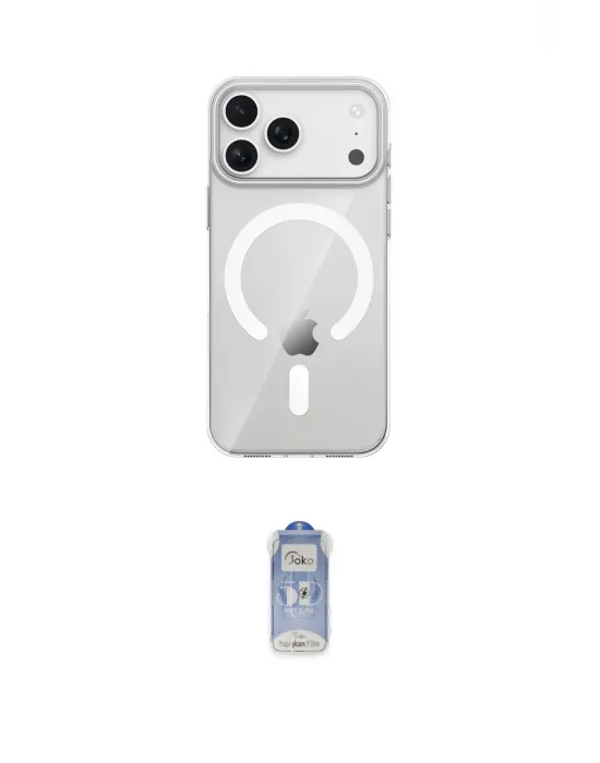 ieg™ iPhone 17 Pro Max Kılıf Pusula Form Özel Seri - Siyah Joko Magic 5D Cam